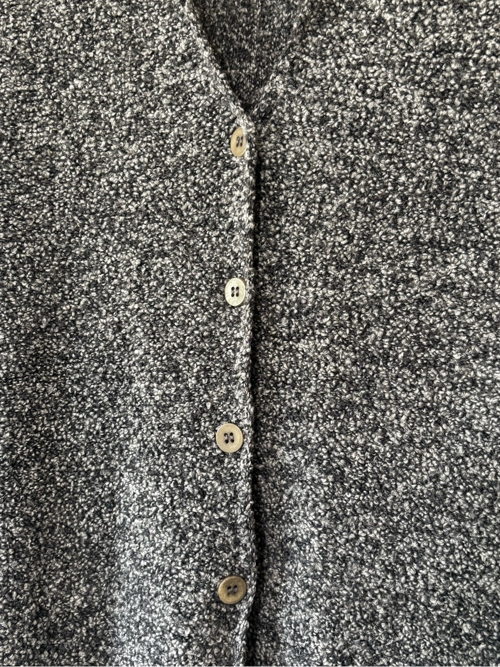 Vintage Eileen Fisher Wool Cashmere Slub Knit Button-down Cardigan Gray Sz Small - Picture 6 of 8